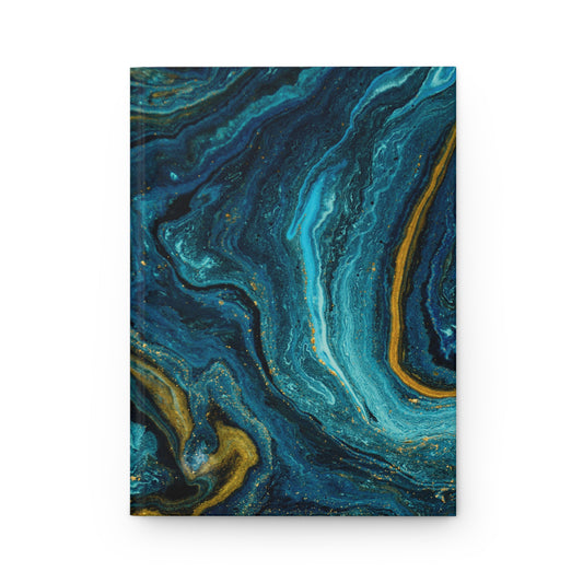 Artistic Hardcover Journal - Blue and Gold, Writing Journal, Sketchbook, Travel Diary, Gifts for Writers, Creative Planner