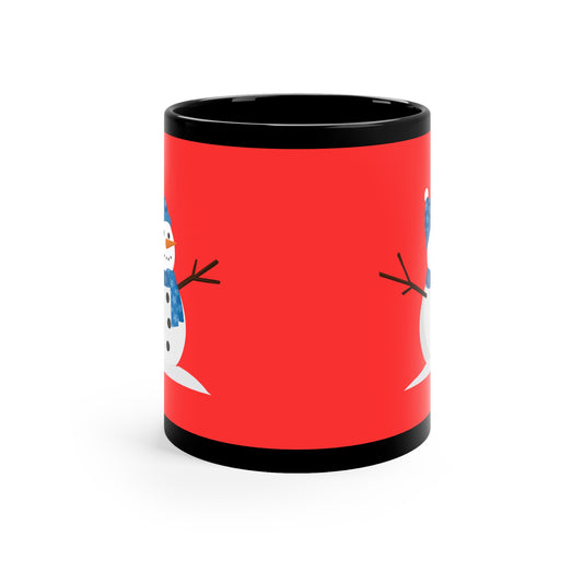 Christmas Coffee Mug - Snowman with red background