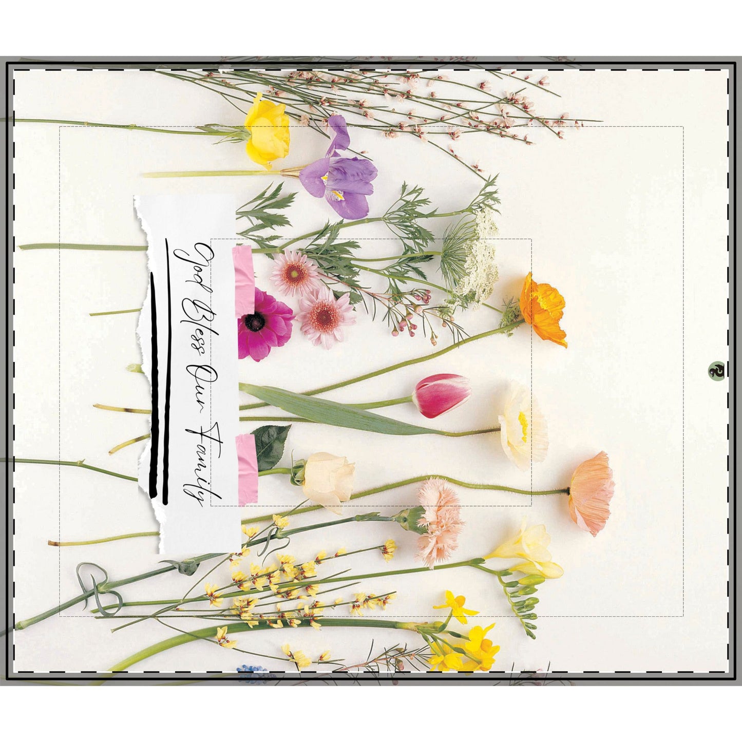 Comforter - Amazing Long Stem Flowers - God Bless This Family Design