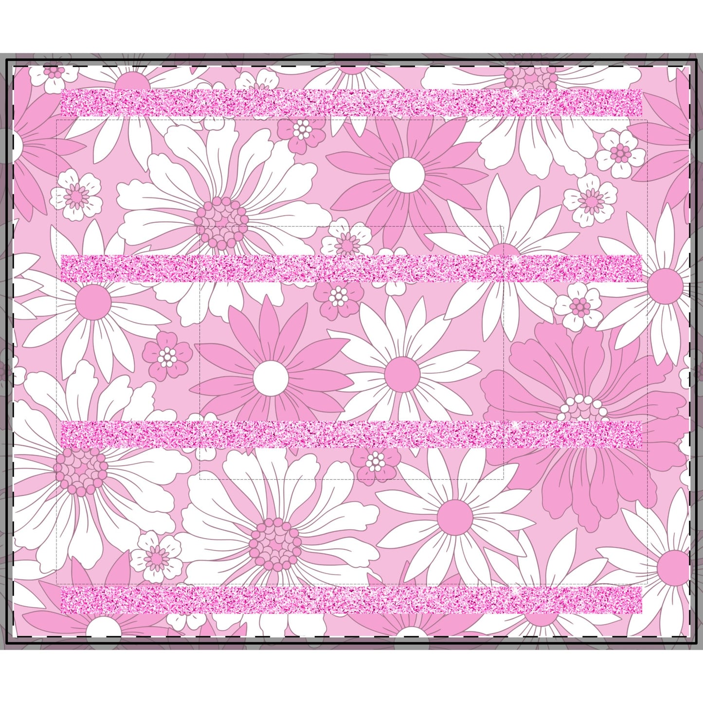 Bright Pink Cotton Comforter β Pink Solid portions with flowers