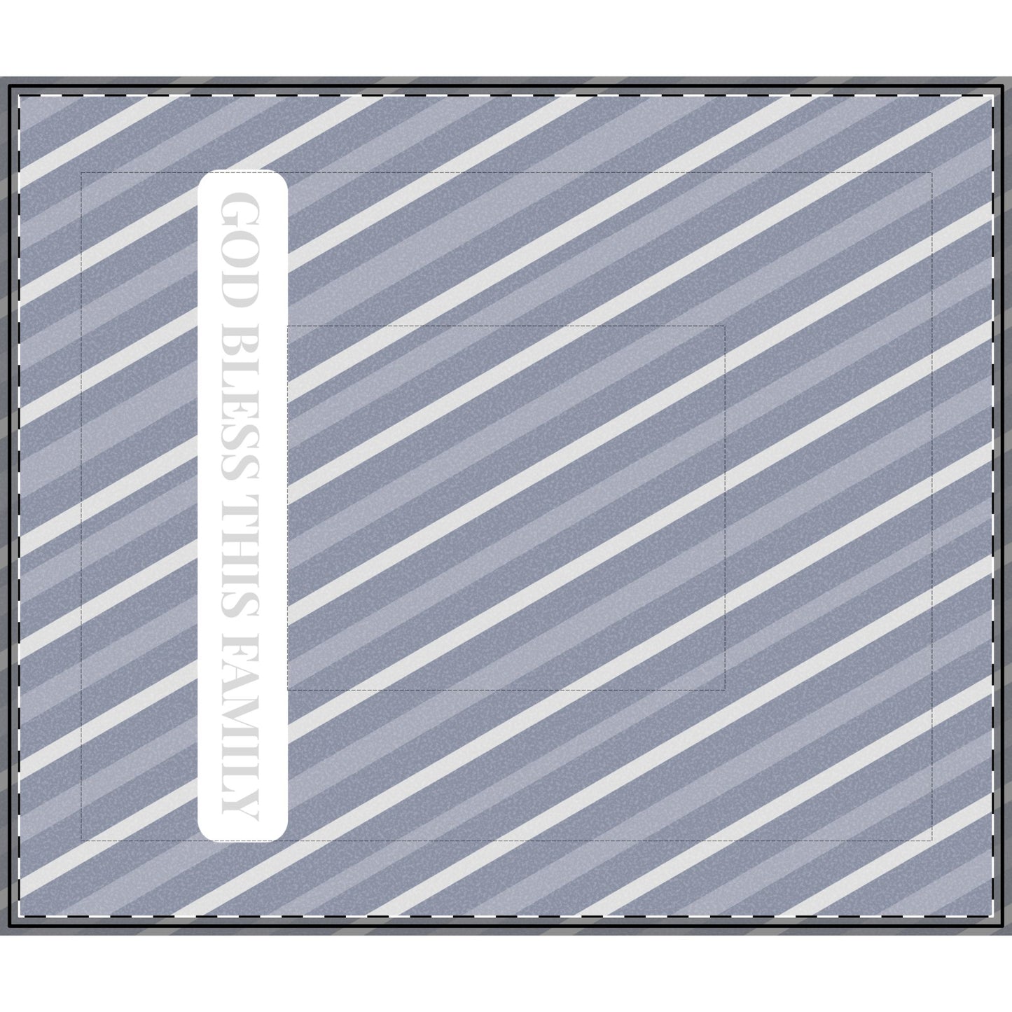 Comforter - Blue Gray and White Stripes With God Bless This Family
