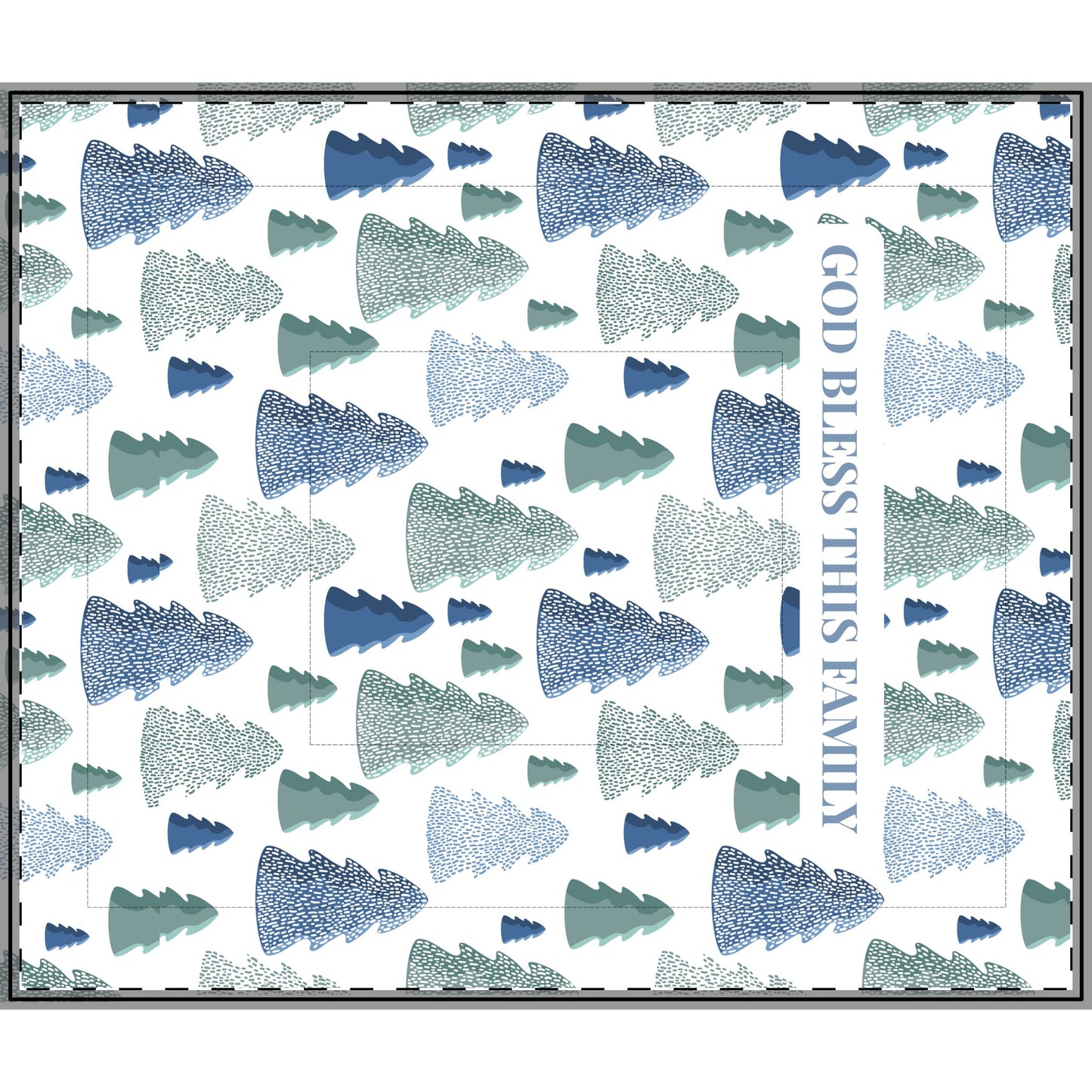 God Bless This Family Christmas Comforter β Elegant Blue Tree Artwork