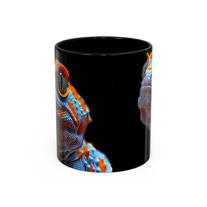 Taza de café con diseño de lagarto colorido – Diseño vibrante de reptil (11 oz y 15 oz)