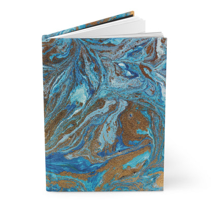 Elegant Royal Blue & Gold Swirl Designer Notebook - Hardcover Journal
