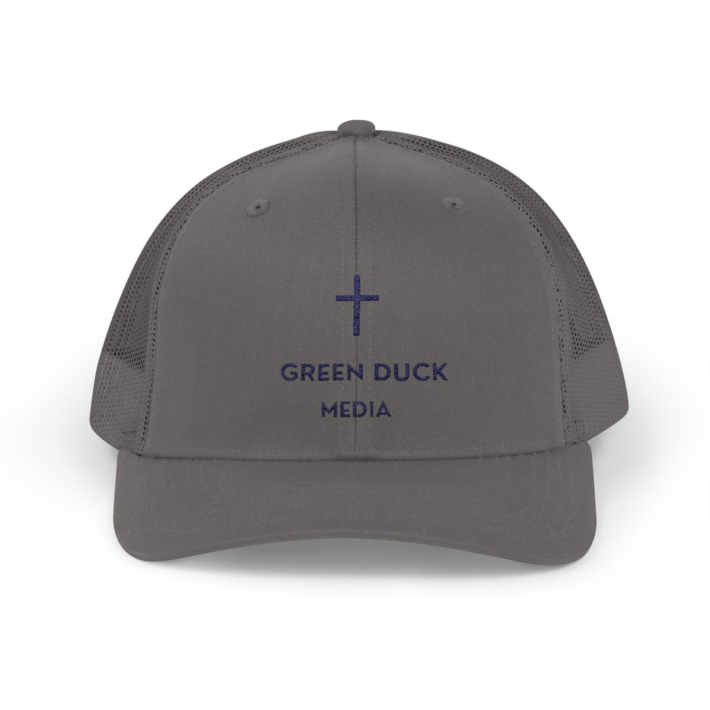 Cross Logo Trucker Hat - Green Duck Media Faith Collection
