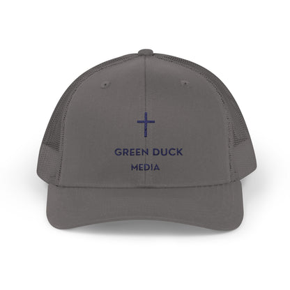 Cross Logo Trucker Hat - Green Duck Media Faith Collection