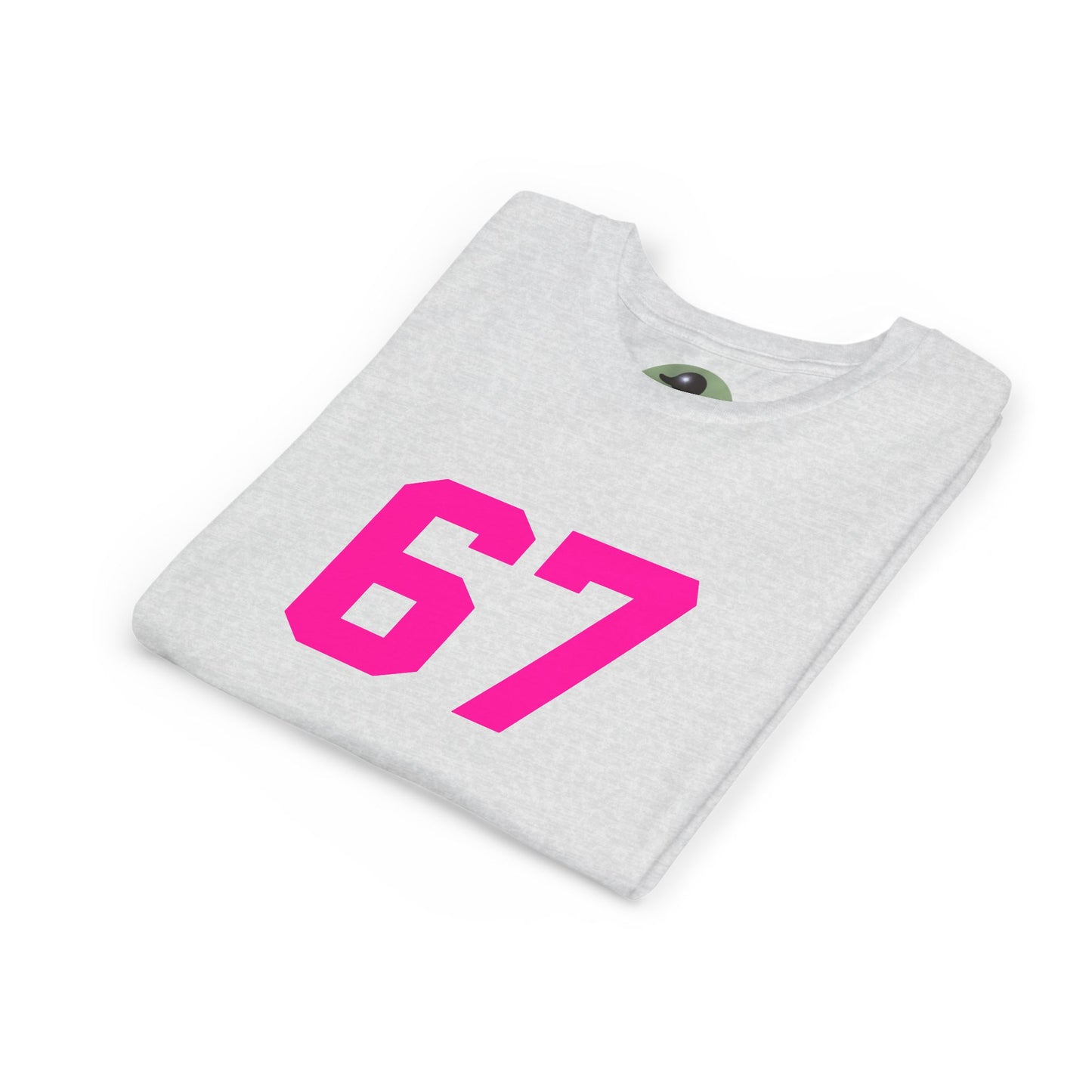 Youth Tee — Bold Pink "67" Number Sports Shirt, meme