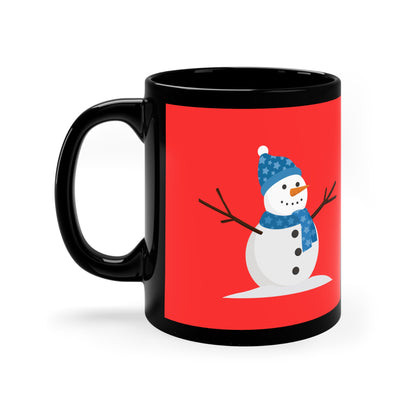 Christmas Coffee Mug - Snowman with red background