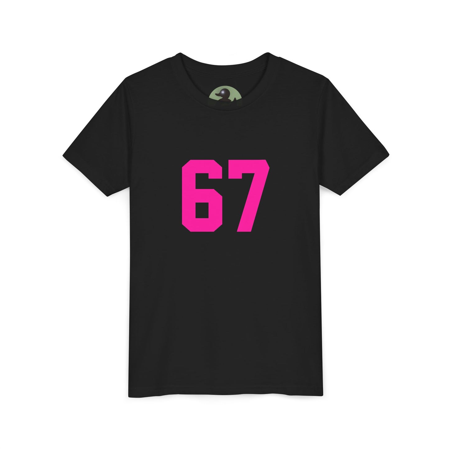 Youth Tee — Bold Pink "67" Number Sports Shirt, meme