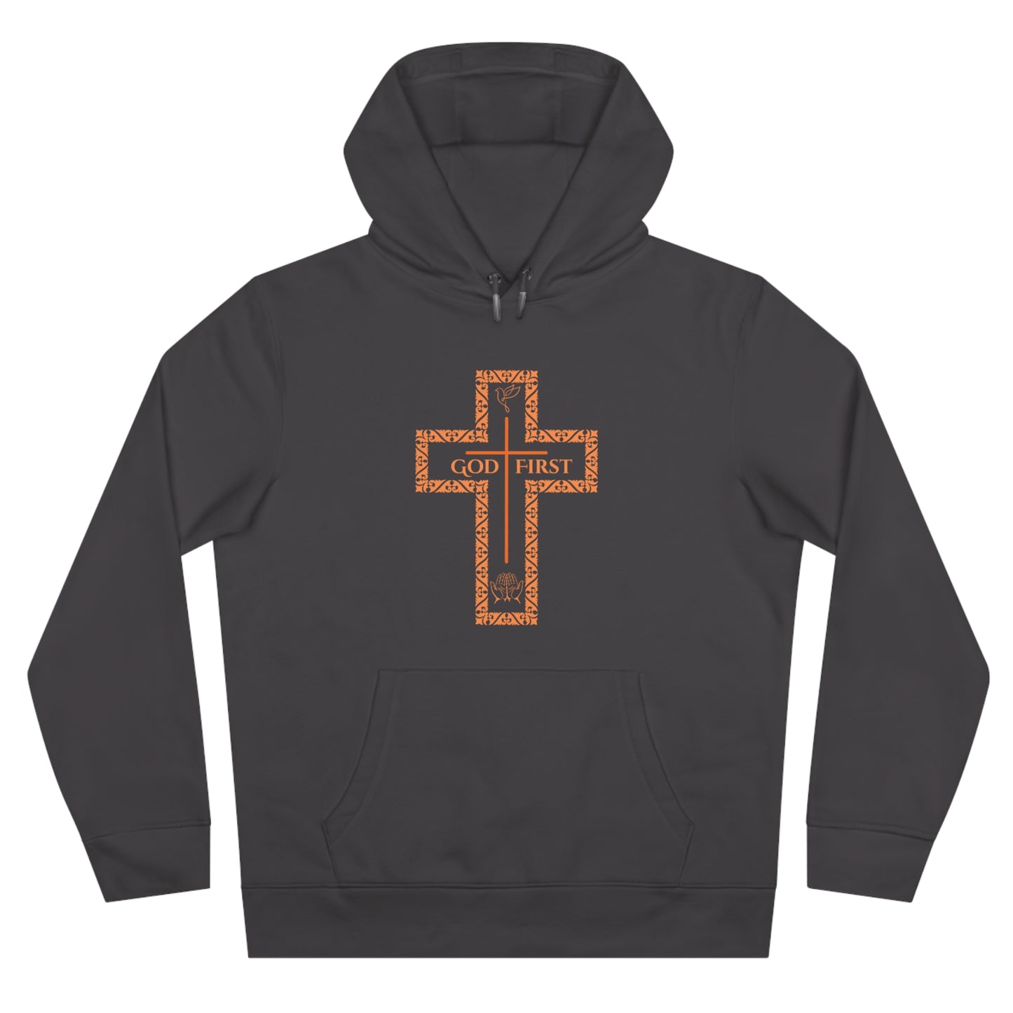 God First King Hoodie Sweatshirt with Decorative Cross Design