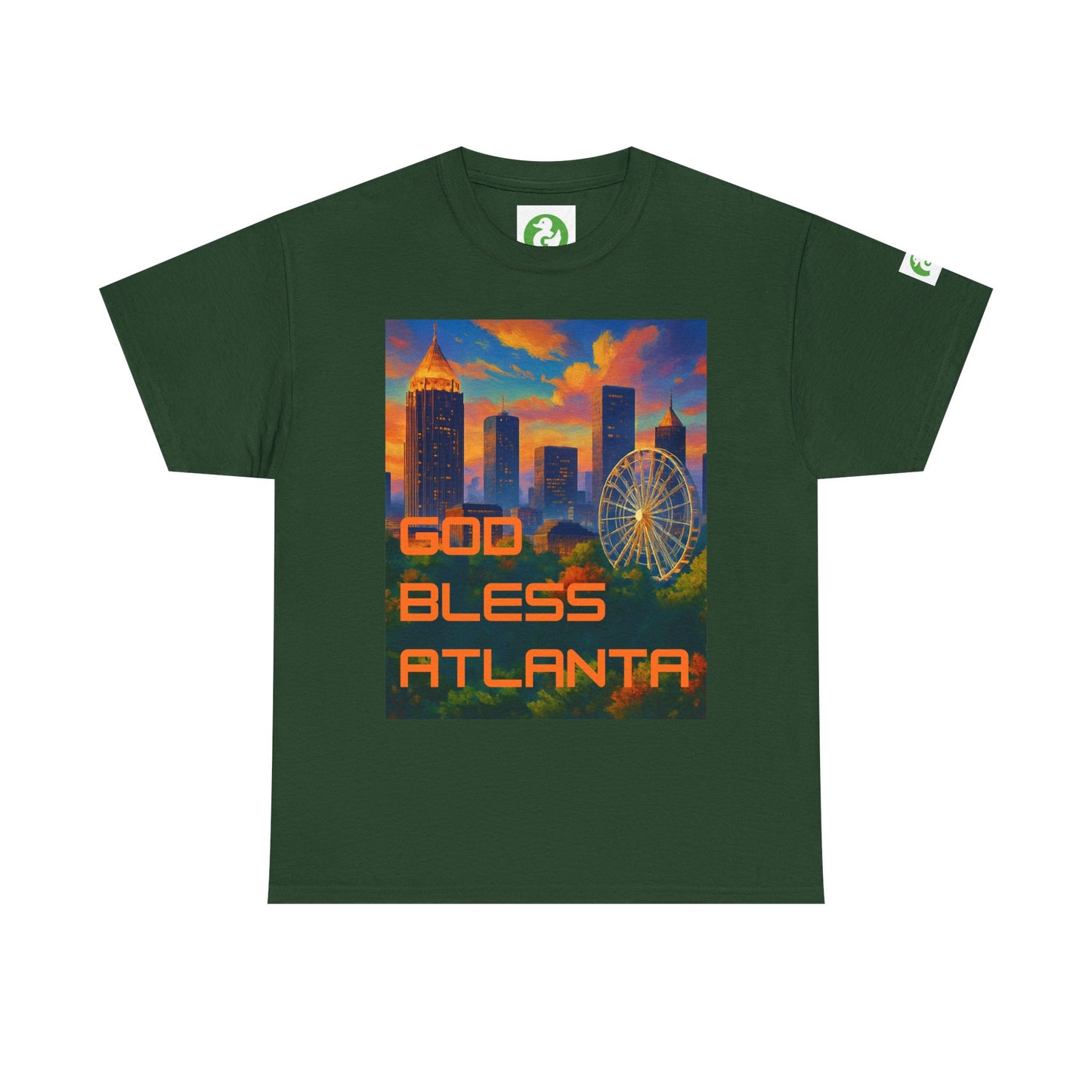 Camiseta con el horizonte de la ciudad - Diseño de Dios bendiga Atlanta