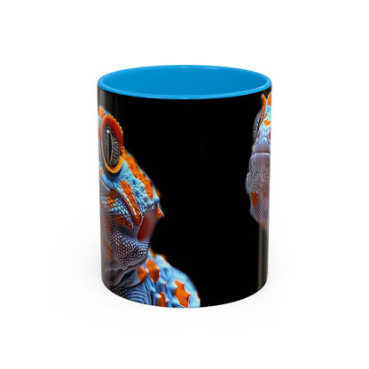 Taza de café con diseño de lagarto colorido – Diseño vibrante de reptil (11 oz y 15 oz)