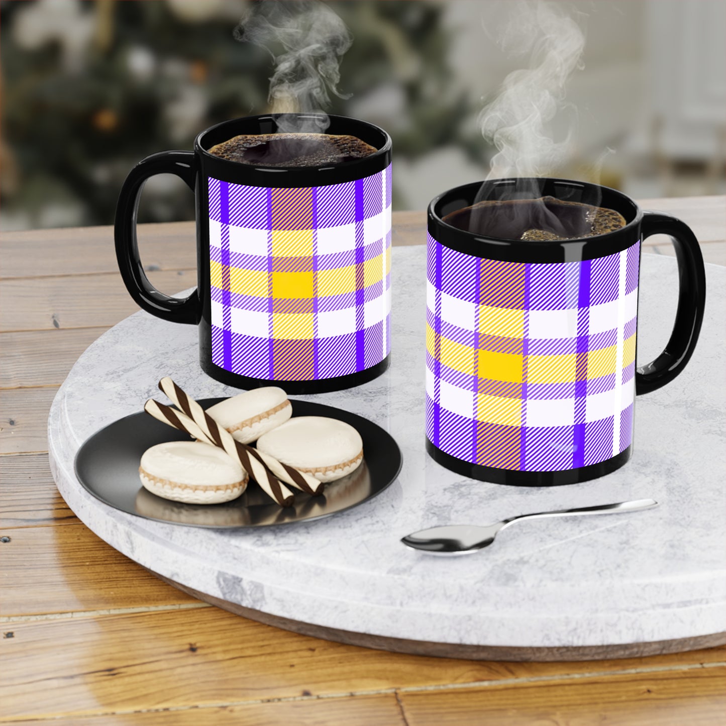 Coffee Mug - Stunning Bright Plaid Color Design