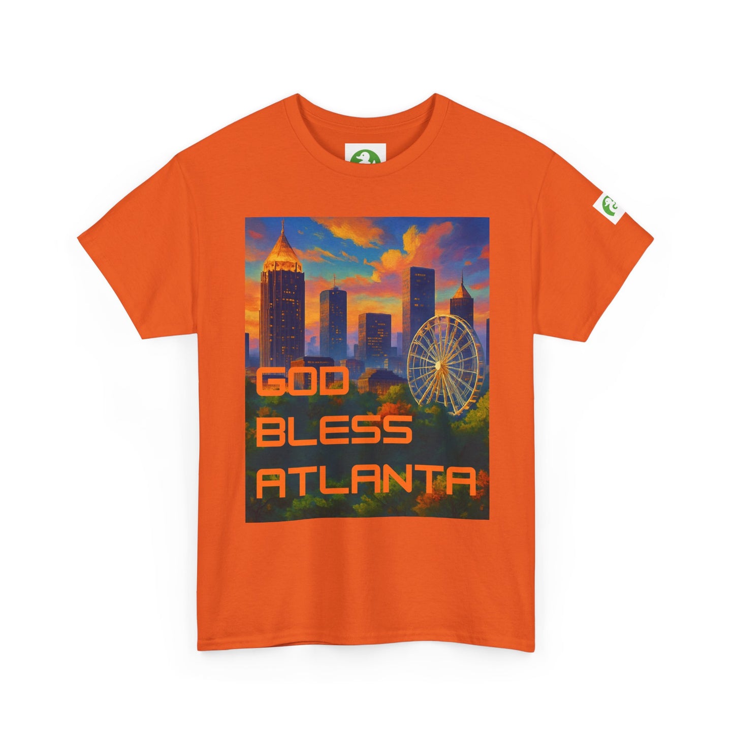 Camiseta con el horizonte de la ciudad - Diseño de Dios bendiga Atlanta