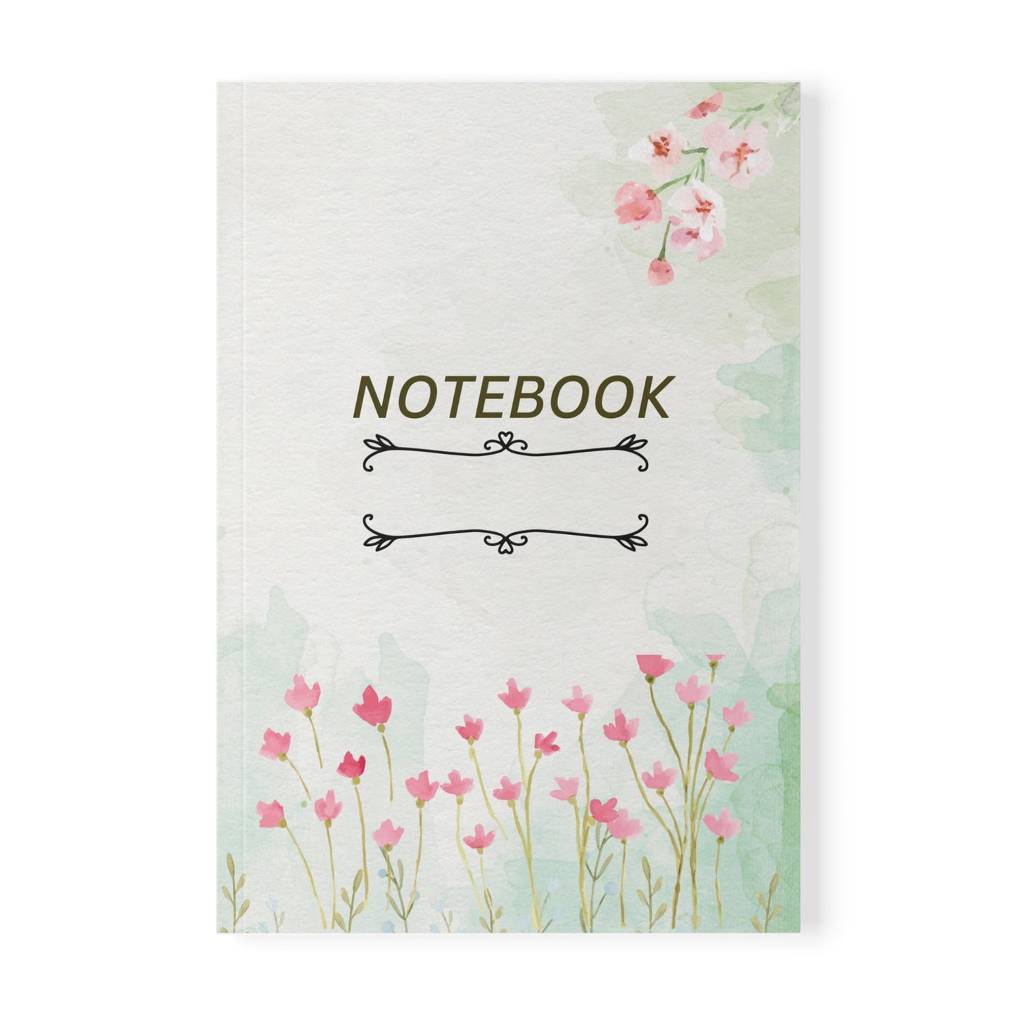 Floral Softcover Notebook, Journal, Gift for Students, Writing Journal, Butterfly Decor, Floral Theme, Compact A5 Size