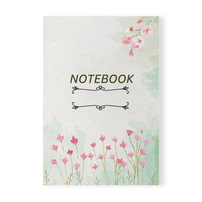 Floral Softcover Notebook, Journal, Gift for Students, Writing Journal, Butterfly Decor, Floral Theme, Compact A5 Size