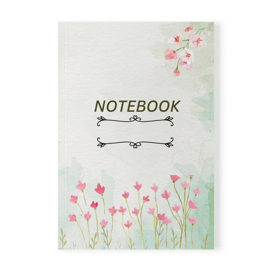 Floral Softcover Notebook, Journal, Gift for Students, Writing Journal, Butterfly Decor, Floral Theme, Compact A5 Size