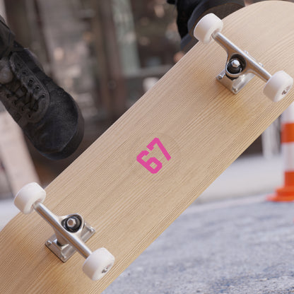 Round Transparent Outdoor Sticker — PINK '67' meme, Number Decal