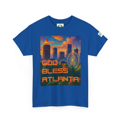 Camiseta con el horizonte de la ciudad - Diseño de Dios bendiga Atlanta