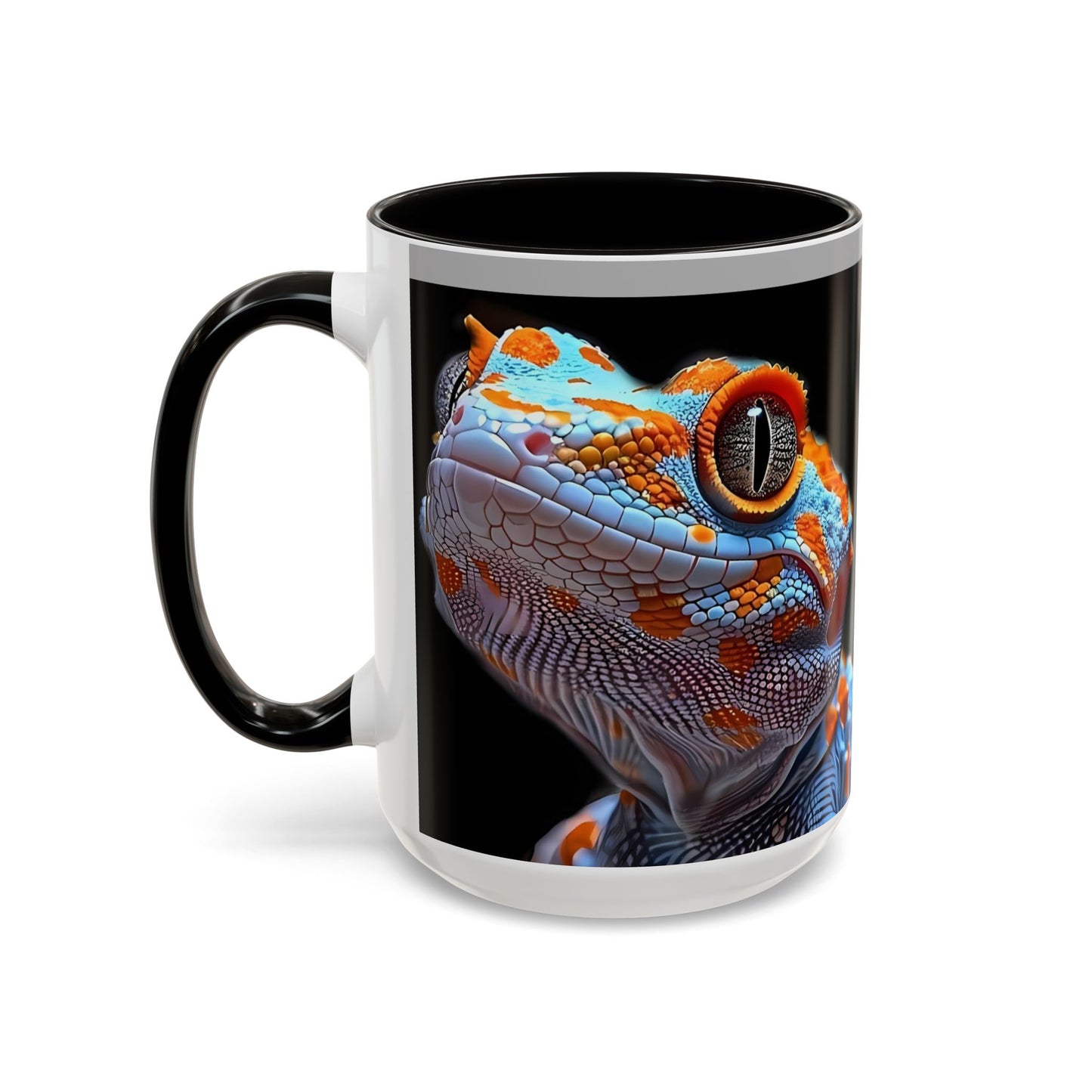 Taza de café con diseño de lagarto colorido – Diseño vibrante de reptil (11 oz y 15 oz)