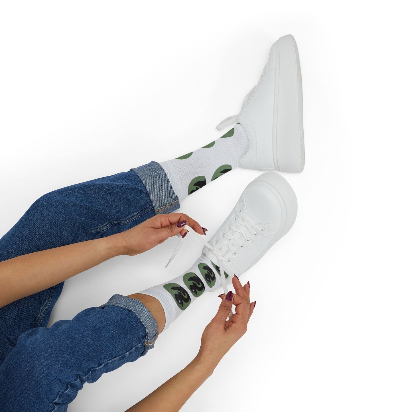 Calcetines con estampado de pato Yin Yang por sublimación — Calcetines estampados originales