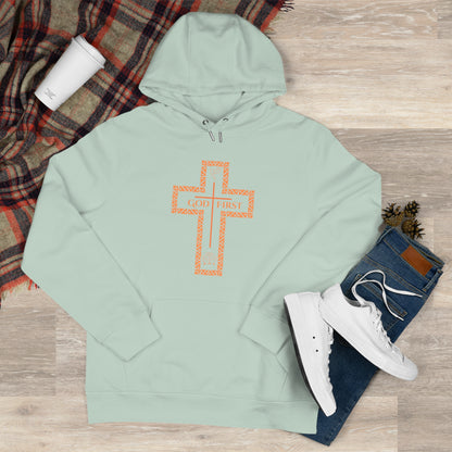 God First King Hoodie Sweatshirt with Decorative Cross Design