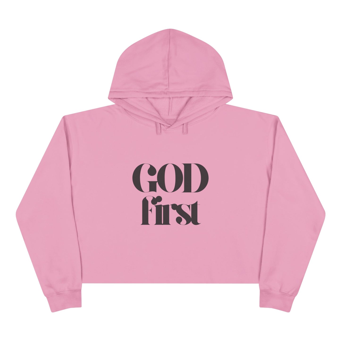 God First Crop Hoodie — Bold Faith Statement Hoodie