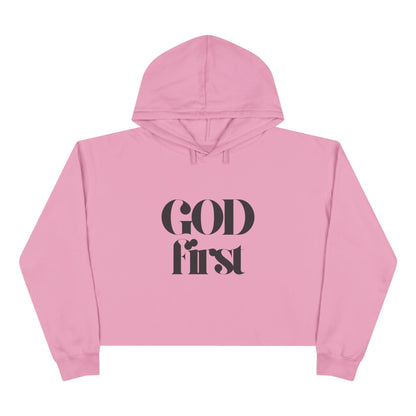 God First Crop Hoodie — Bold Faith Statement Hoodie