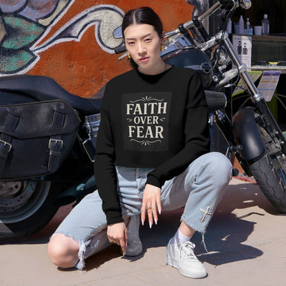 Faith Over Fear Gray Sweatshirt - Christian Crewneck, 3 other color selections