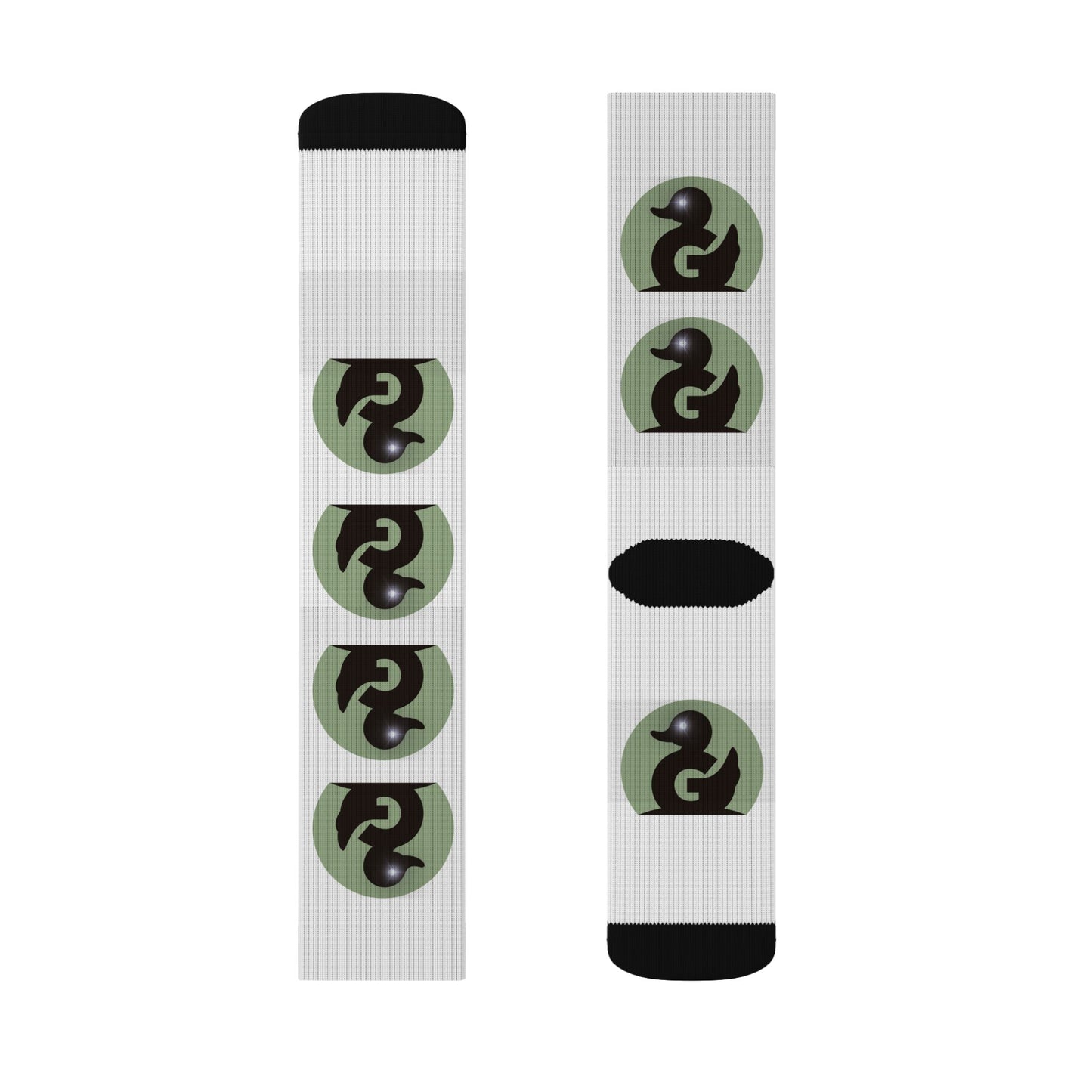 Calcetines con estampado de pato Yin Yang por sublimación — Calcetines estampados originales