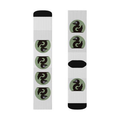 Calcetines con estampado de pato Yin Yang por sublimación — Calcetines estampados originales