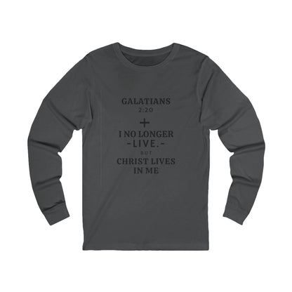 Camiseta de manga larga Gálatas 2:20 - Ropa "Cristo vive en mí"