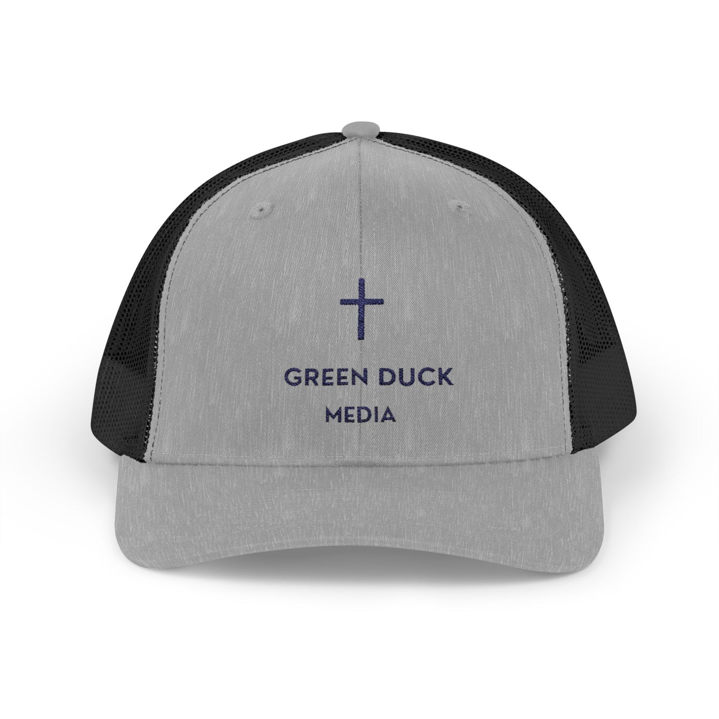 Cross Logo Trucker Hat - Green Duck Media Faith Collection