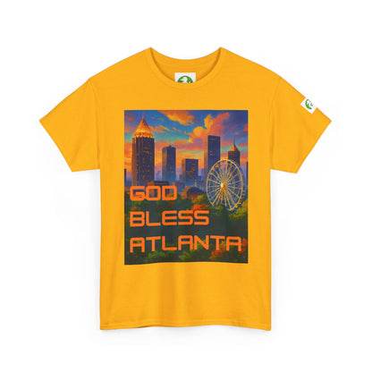 Camiseta con el horizonte de la ciudad - Diseño de Dios bendiga Atlanta