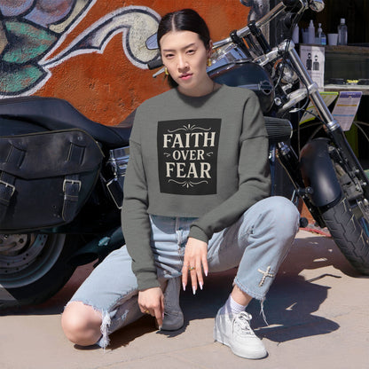 Faith Over Fear Gray Sweatshirt - Christian Crewneck, 3 other color selections