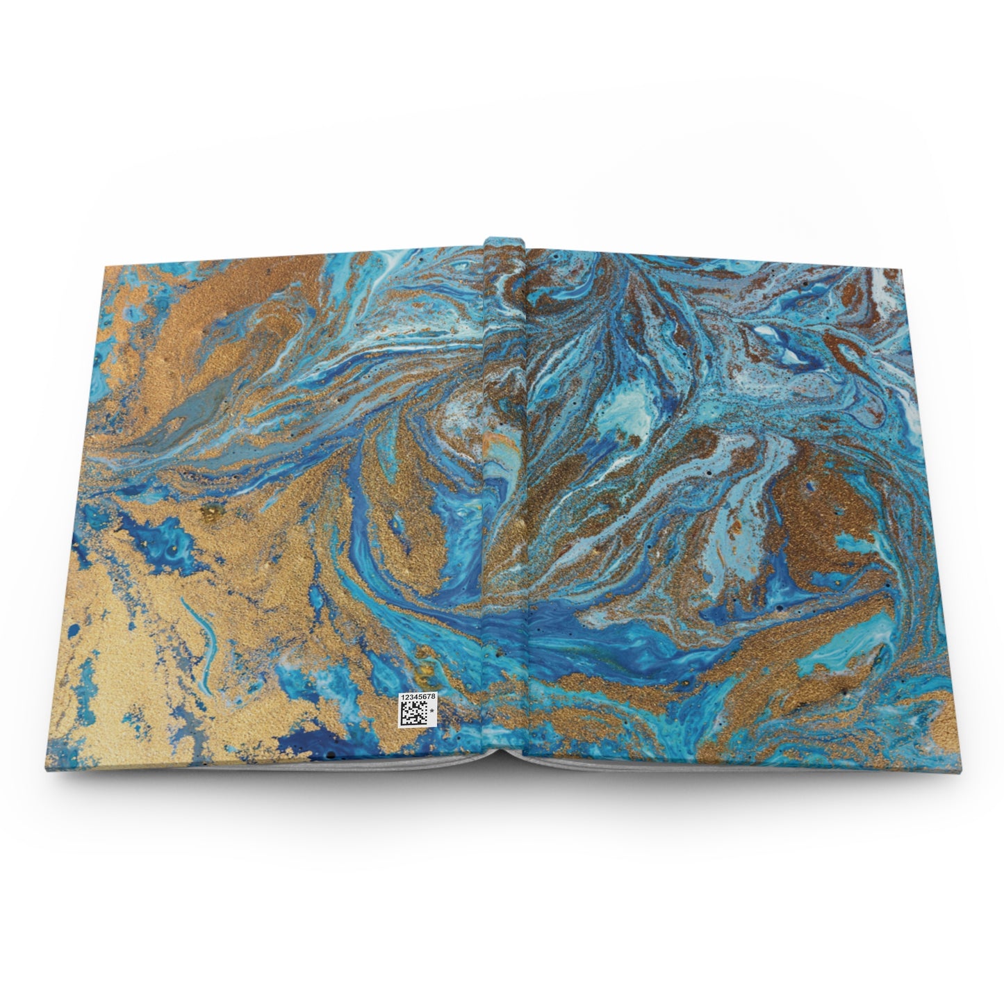 Elegant Royal Blue & Gold Swirl Designer Notebook - Hardcover Journal