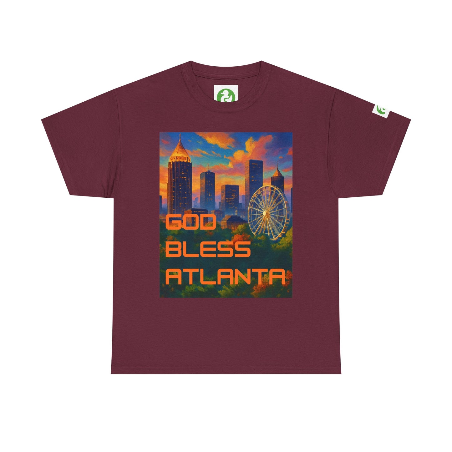 Camiseta con el horizonte de la ciudad - Diseño de Dios bendiga Atlanta