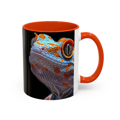 Taza de café con diseño de lagarto colorido – Diseño vibrante de reptil (11 oz y 15 oz)