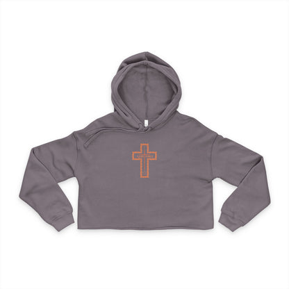 Cropped Hoodie - God First Cross Design