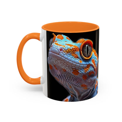 Taza de café con diseño de lagarto colorido – Diseño vibrante de reptil (11 oz y 15 oz)