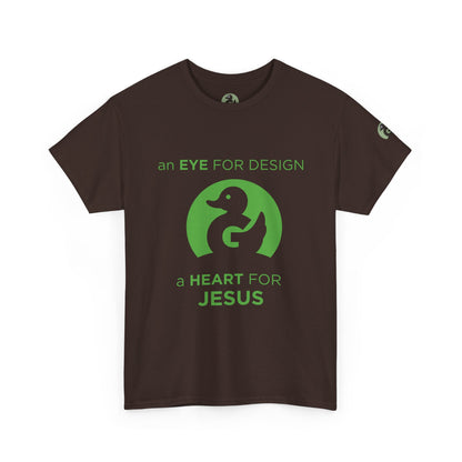 Christian Design T‑Shirt — "An Eye for Design, A Heart for Jesus"