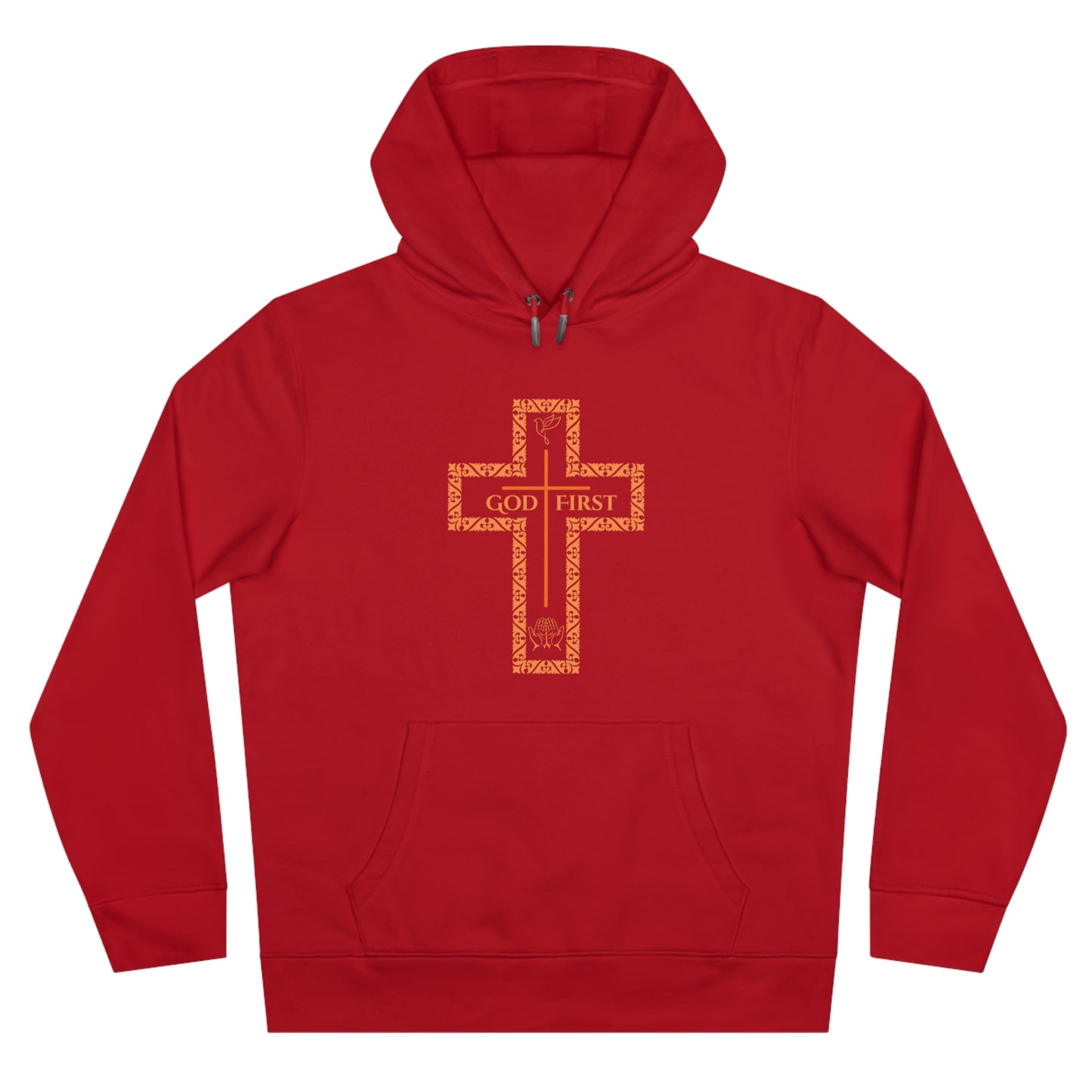 God First King Hoodie Sweatshirt with Decorative Cross Design