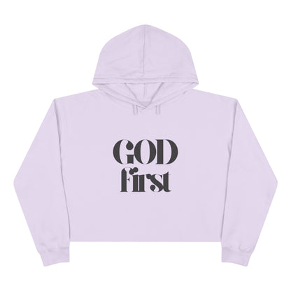 God First Crop Hoodie — Bold Faith Statement Hoodie