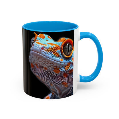 Taza de café con diseño de lagarto colorido – Diseño vibrante de reptil (11 oz y 15 oz)