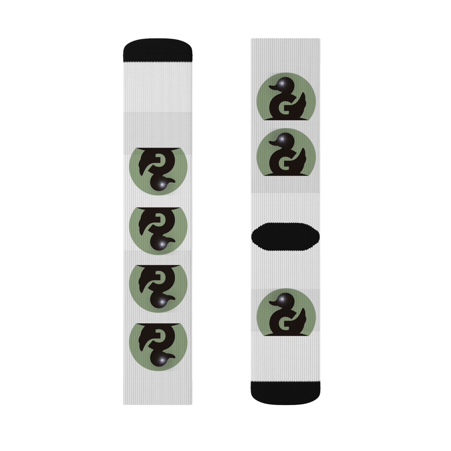 Calcetines con estampado de pato Yin Yang por sublimación — Calcetines estampados originales