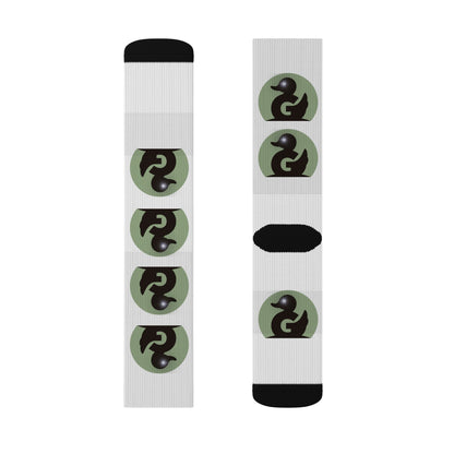 Calcetines con estampado de pato Yin Yang por sublimación — Calcetines estampados originales