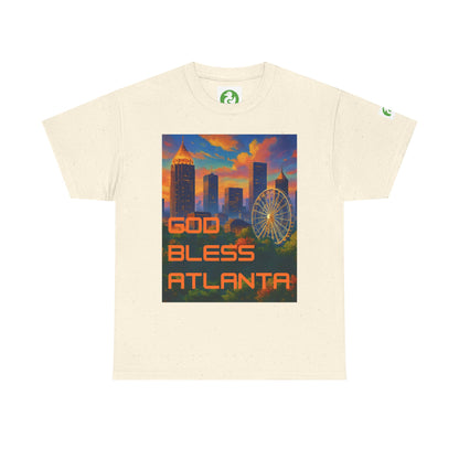 Camiseta con el horizonte de la ciudad - Diseño de Dios bendiga Atlanta