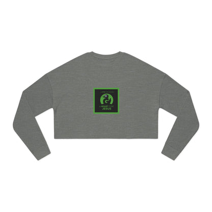 Premium gray crewneck sweatshirt with faith-based design and soft fleece interior
