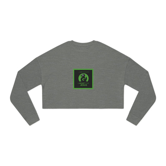 Premium gray crewneck sweatshirt with faith-based design and soft fleece interior