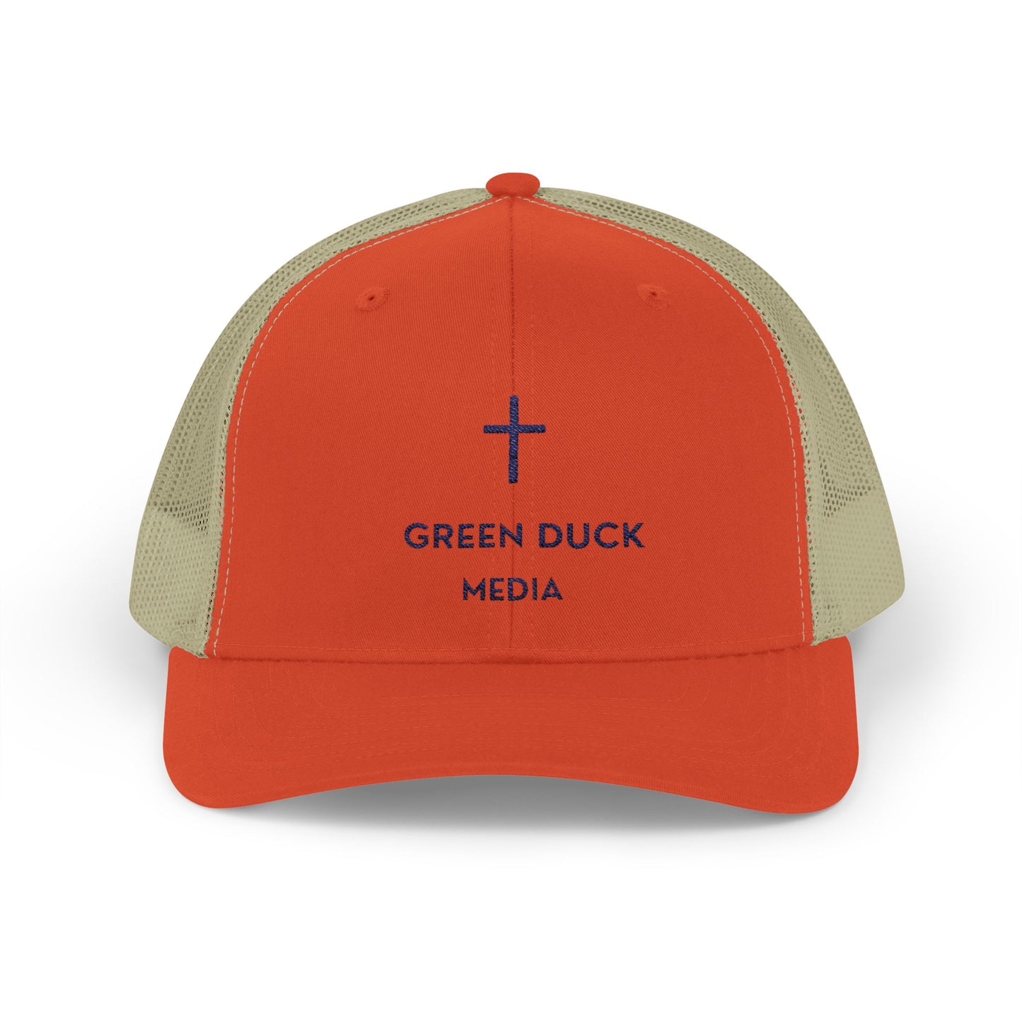 Cross Logo Trucker Hat - Green Duck Media Faith Collection